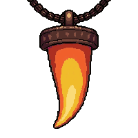tooth fang amulet  fire enchanted molten