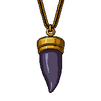 tooth fang amulet  gold trimmed royal
