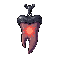 tooth fang amulet  magical glowing