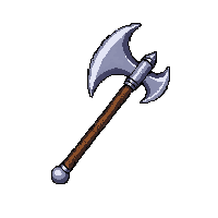 halberd polearm with axe head  shadow touched ethereal