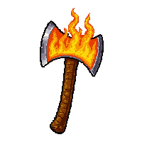 lumberjack splitting axe  fire enchanted molten