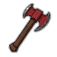 lumberjack splitting axe  magical glowing