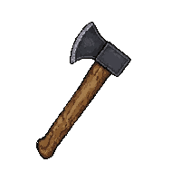 lumberjack splitting axe  rusted broken