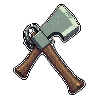 lumberjack splitting axe  shadow touched ethereal