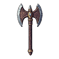 ornate ceremonial axe  ancient weathered