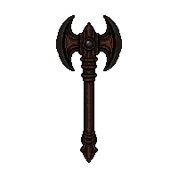 ornate ceremonial axe  cursed dark
