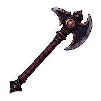 ornate ceremonial axe  demonic infernal