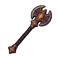 ornate ceremonial axe  fire enchanted molten