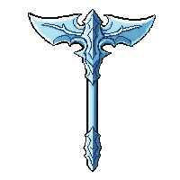 ornate ceremonial axe  frost enchanted icy