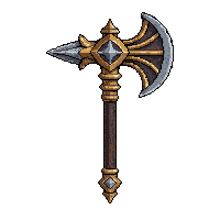 ornate ceremonial axe  holy blessed radiant