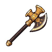 ornate ceremonial axe  lightning charged crackling