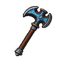 ornate ceremonial axe  rare blue tier