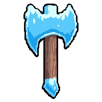 single bladed hand axe  frost enchanted icy