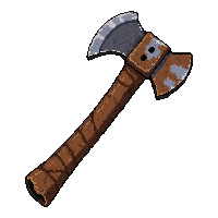single bladed hand axe  rusted broken