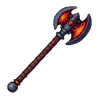 viking war axe  fire enchanted molten