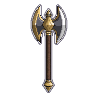 viking war axe  gold trimmed royal