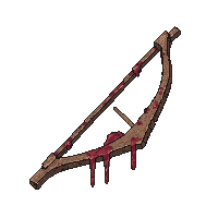 longbow wooden  blood stained battle worn