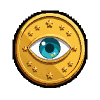 iron coin  stamped with eye