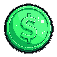 jade coin  magical glowing aura