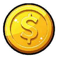 magical glowing coin  single coin tilted