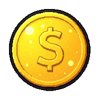 magical glowing coin  stamped with rune
