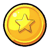 magical glowing coin  stamped with star