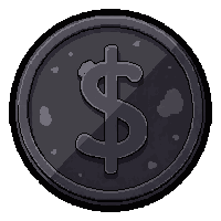 obsidian coin  bent and damaged