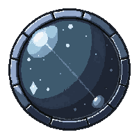obsidian coin  encrusted with gem