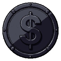 obsidian coin  engraved ornate edge