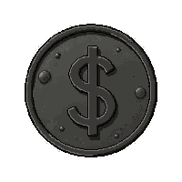 obsidian coin  pierced with hole