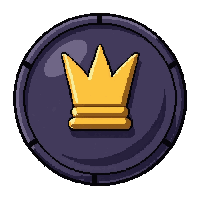 obsidian coin  stamped with crown