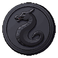 obsidian coin  stamped with dragon