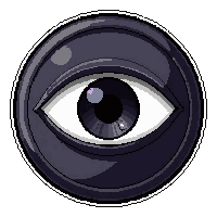 obsidian coin  stamped with eye
