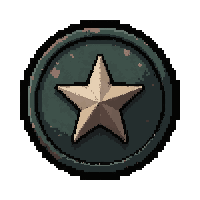 obsidian coin  stamped with star
