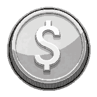 silver coin  shiny mirror polished