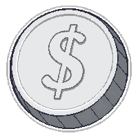 silver coin  single coin tilted