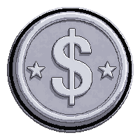 silver coin  stamped with star