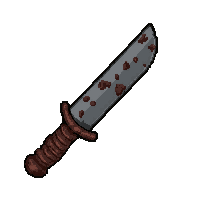 push knife knuckle  rusted broken