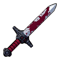 sai prong dagger  blood stained battle worn