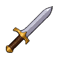 throwing knife  gold trimmed royal