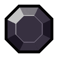 onyx black  hexagonal prism cut