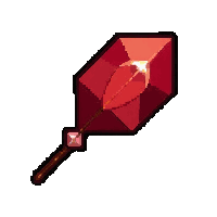 ruby red  double pointed wand