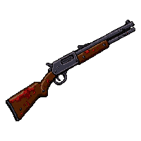 lever action rifle  blood stained battle worn
