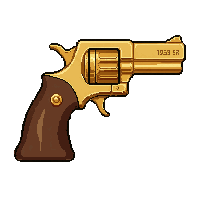 steampunk brass pistol  gold trimmed royal