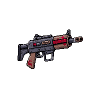 submachine gun compact  blood stained battle worn