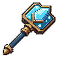 ornate ceremonial hammer  frost enchanted icy