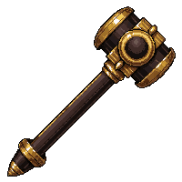 ornate ceremonial hammer  gold trimmed royal