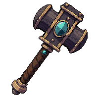 ornate ceremonial hammer  rusted broken