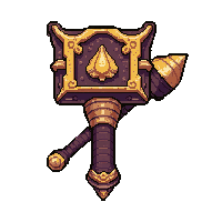 ornate ceremonial hammer  shadow touched ethereal