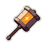 war hammer single head  lightning charged crackling